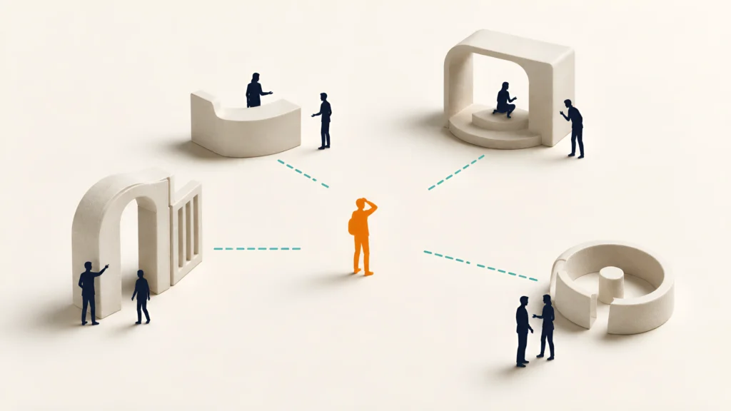 Disconnected communication tools fragmenting the student journey across departments